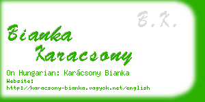 bianka karacsony business card