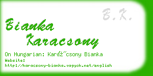 bianka karacsony business card